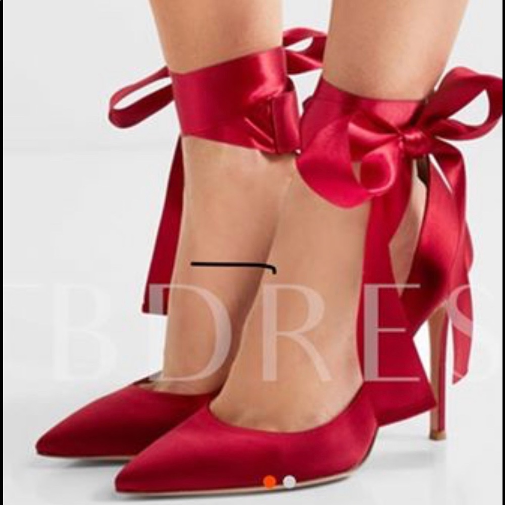 Ankle Ribbon Satin Heels~ New In Box